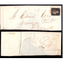 1841 Gran Bretagna Raro  Penny Black su busta con certificato Borelli